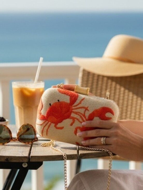 Tommy Bahama Handbags - Viral Tommy Bahama Crab Embroidered Clutch Crossbody – NWT Coastal Beach Bag